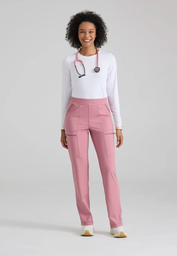 Barco Scrubs Women's Momentum Knit Pant Canyon Pink | scrub-supply.com