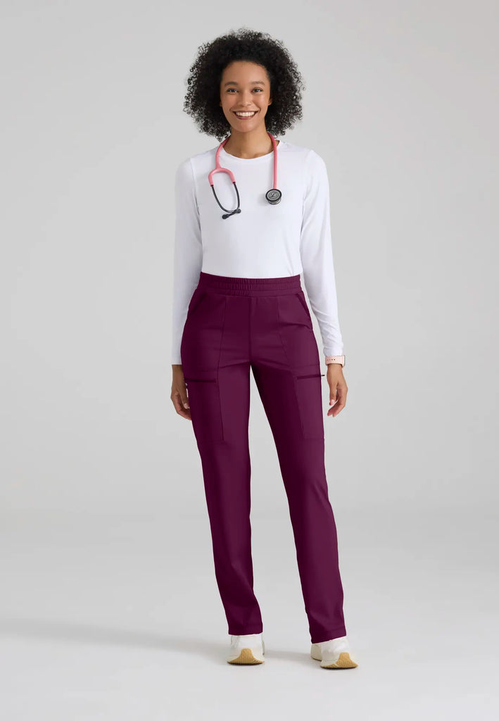 Grey's Anatomy by Barco Scrubs Women's Momentum Knit Pant Wine | scrub-supply.com