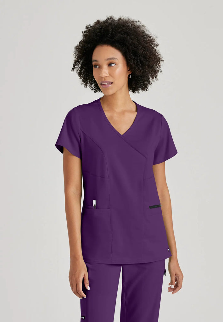 Barco Scrubs Women's Kim Top Eggplant | scrub-supply.com