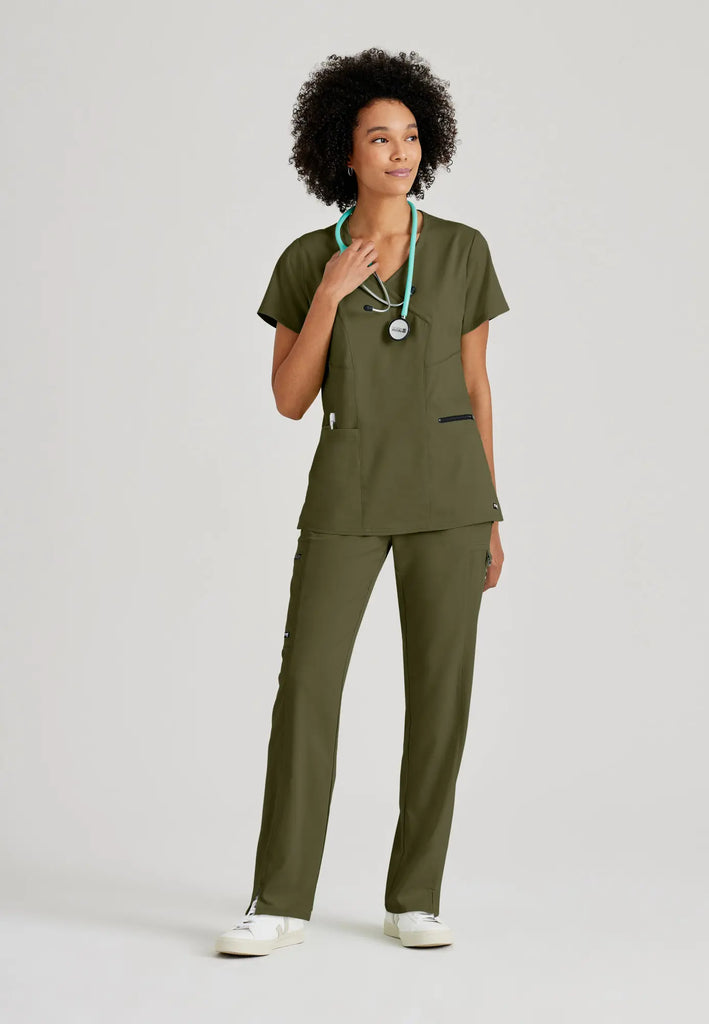 Barco Scrubs Women's Kim Top Olive | scrub-supply.com