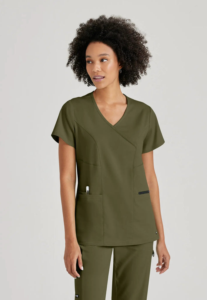 Barco Scrubs Women's Kim Top Olive | scrub-supply.com