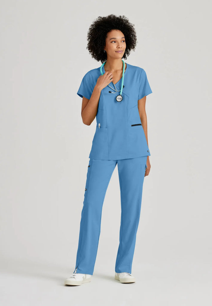 Barco Scrubs Women's Kim Top Ceil Blue | scrub-supply.com