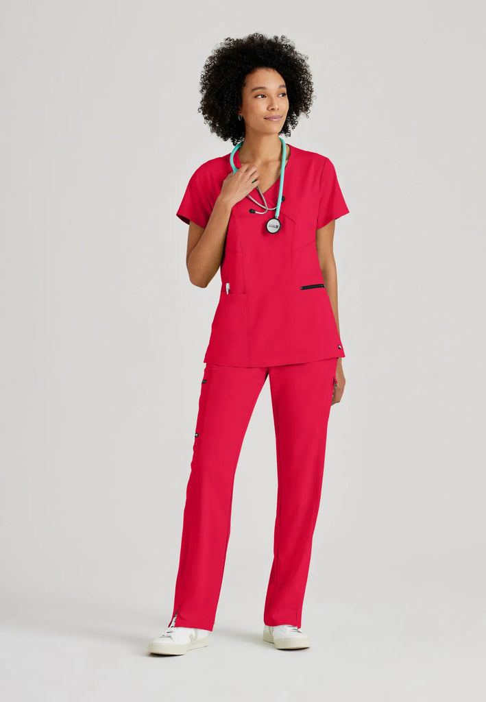 Barco Scrubs Women's Kim Top Scarlet Red | scrub-supply.com