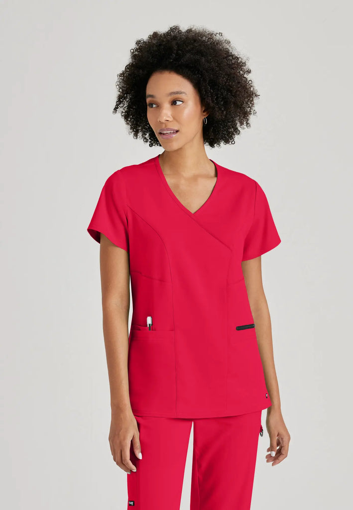 Barco Scrubs Women's Kim Top Scarlet Red | scrub-supply.com