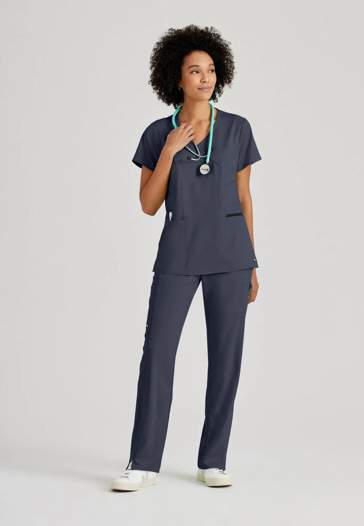 Barco Scrubs Women's Kim Top Steel | scrub-supply.com