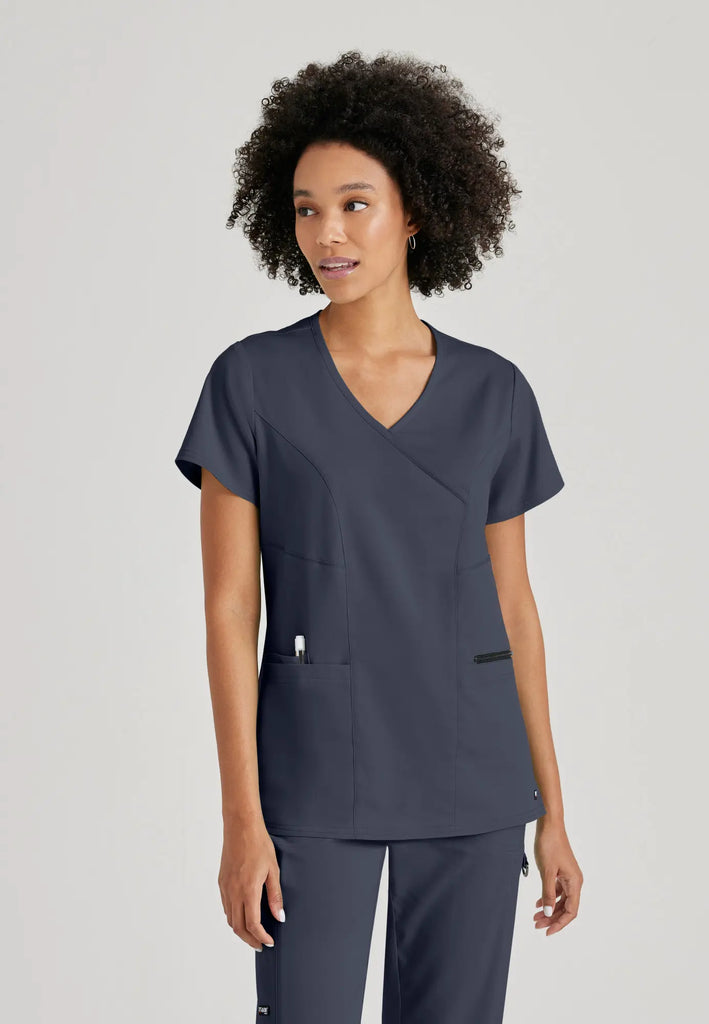 Barco Scrubs Women's Kim Top Steel | scrub-supply.com