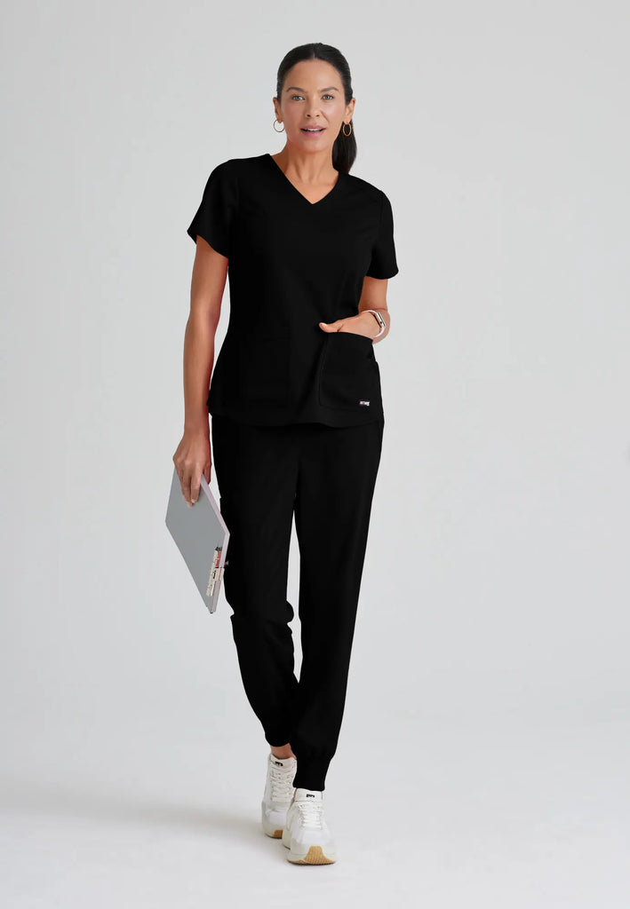 Barco Scrubs Women's Emma Top Black | scrub-supply.com