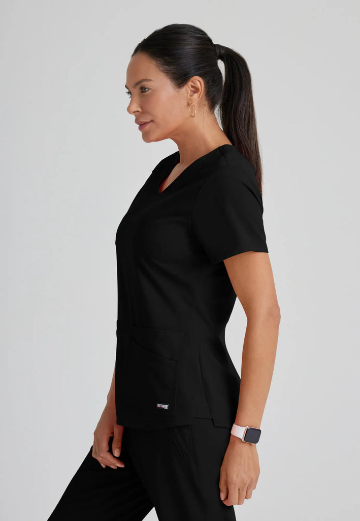 Barco Scrubs Women's Emma Top Black | scrub-supply.com