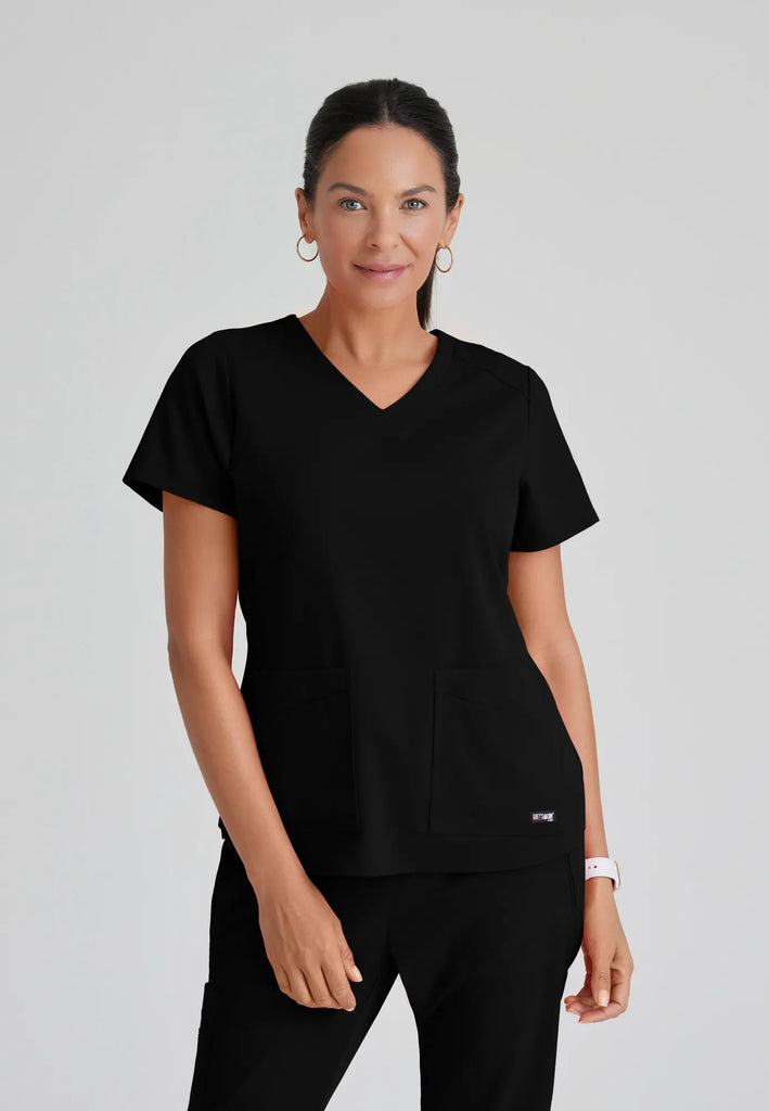 Barco Scrubs Women's Emma Top Black | scrub-supply.com