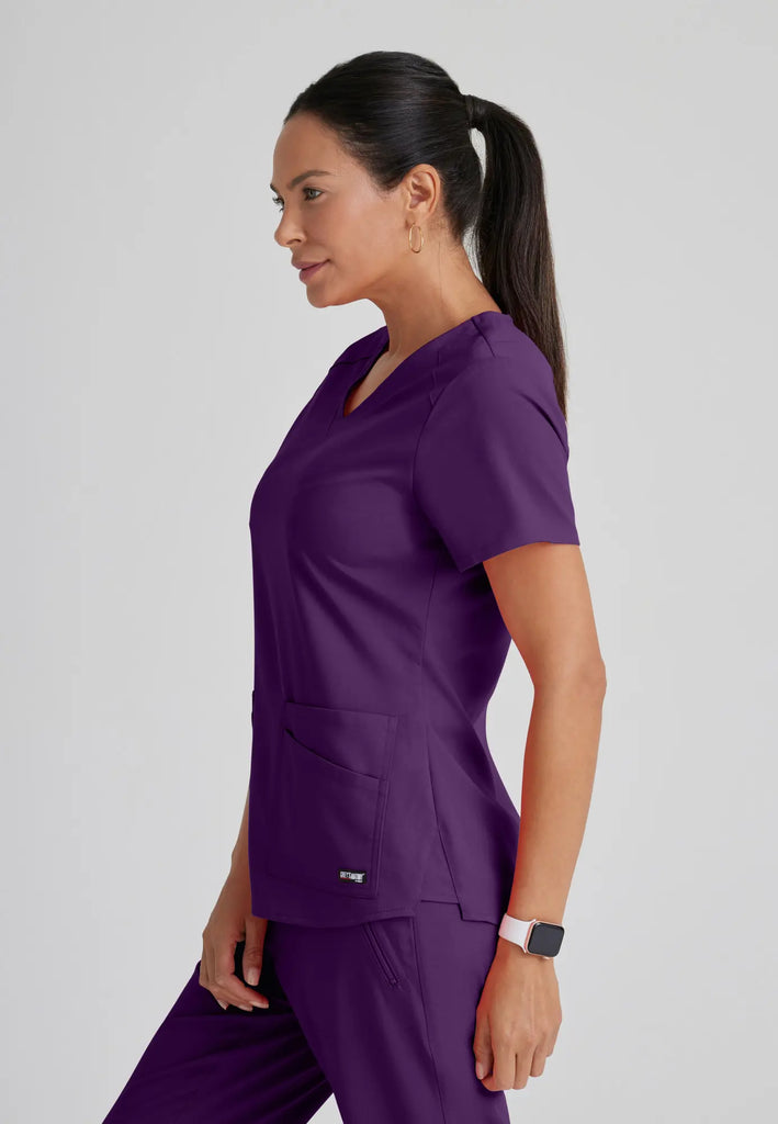 Barco Scrubs Women's Emma Top Eggplant | scrub-supply.com