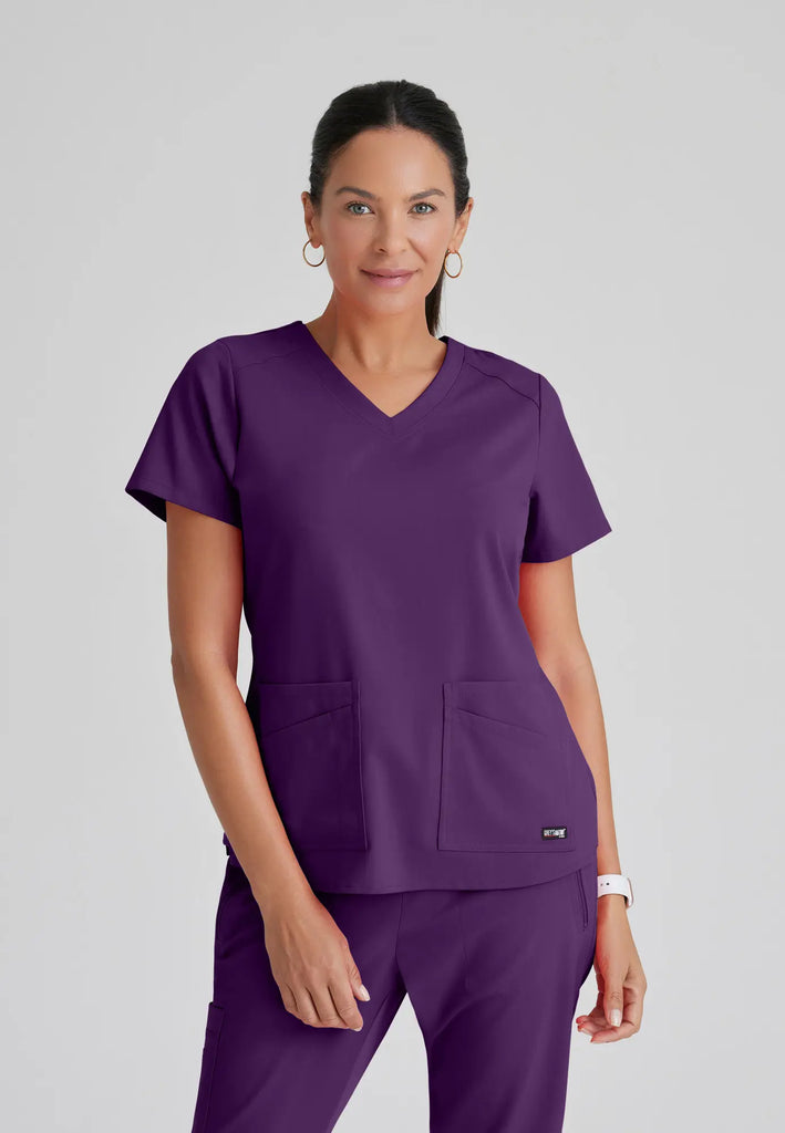 Barco Scrubs Women's Emma Top Eggplant | scrub-supply.com