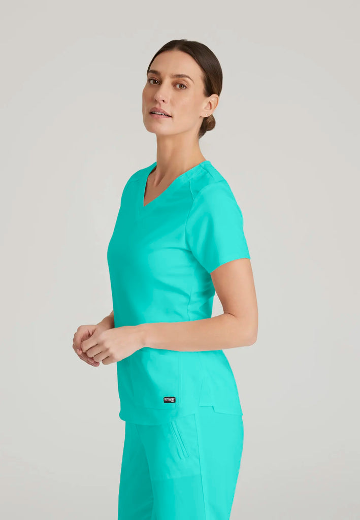 Barco Scrubs Women's Emma Top Alpine Aqua | scrub-supply.com