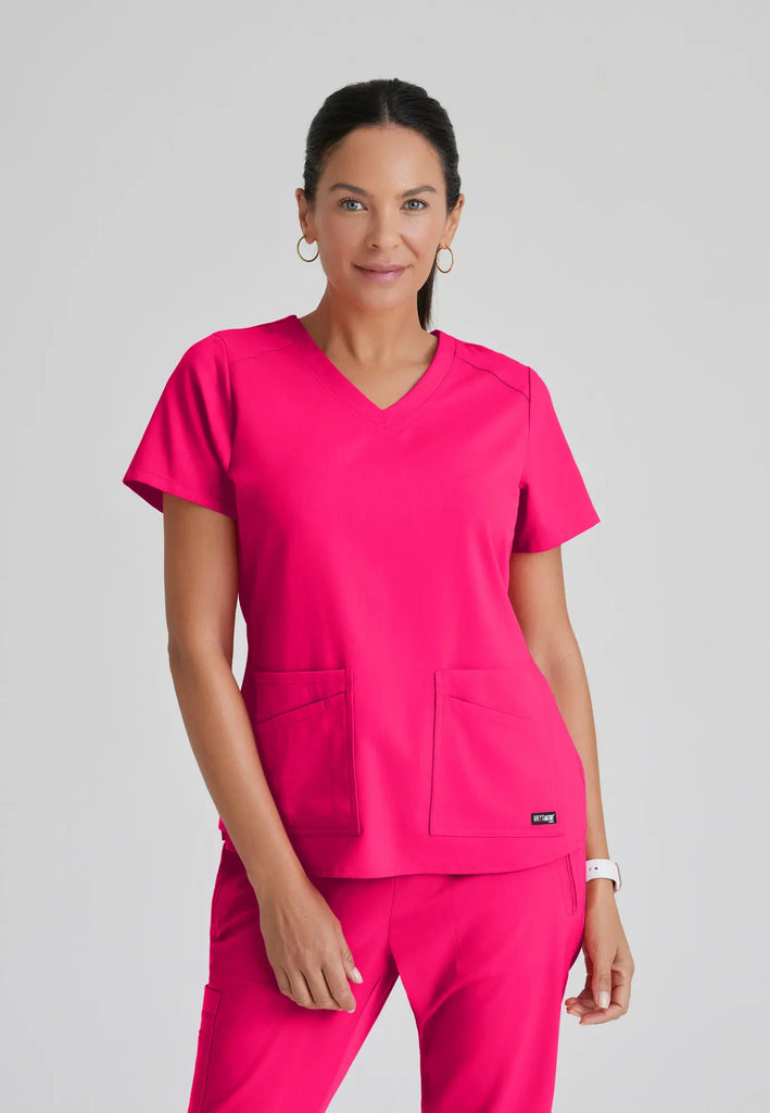 Barco Scrubs Women's Emma Top Vibrance Pink | scrub-supply.com