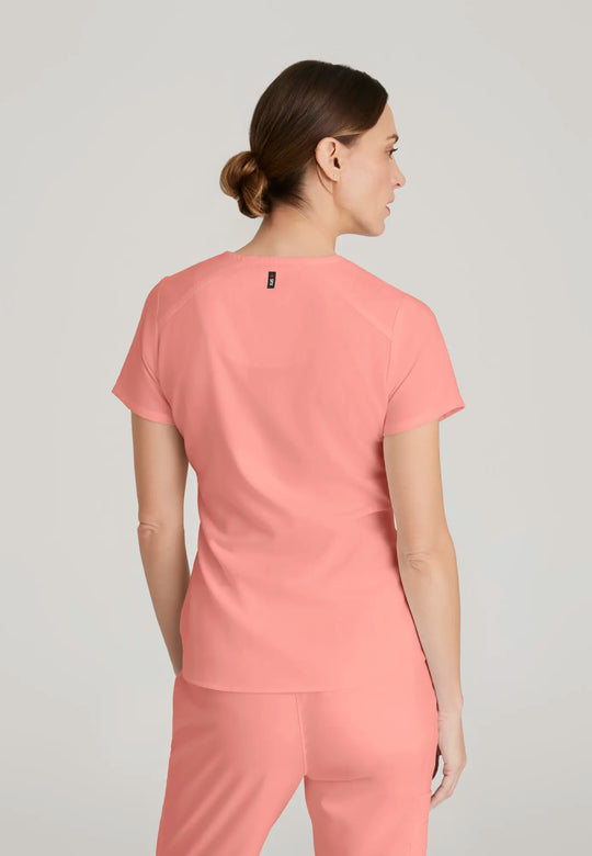 Grey's Anatomy by Barco Scrubs Women's Emma Top Bright Papaya | scrub-supply.com