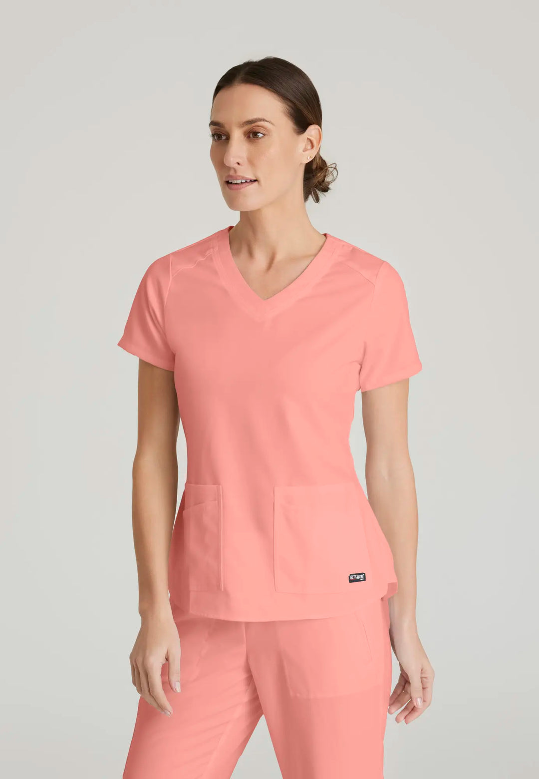 Grey's Anatomy by Barco Scrubs Women's Emma Top Bright Papaya | scrub-supply.com