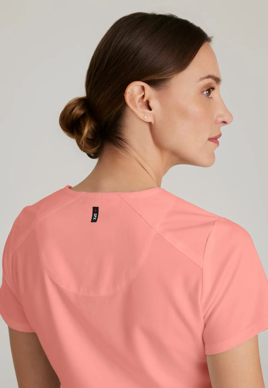 Grey's Anatomy by Barco Scrubs Women's Emma Top Bright Papaya | scrub-supply.com