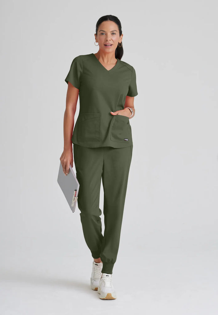 Barco Scrubs Women's Emma Top Olive | scrub-supply.com