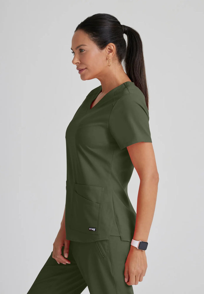 Barco Scrubs Women's Emma Top Olive | scrub-supply.com