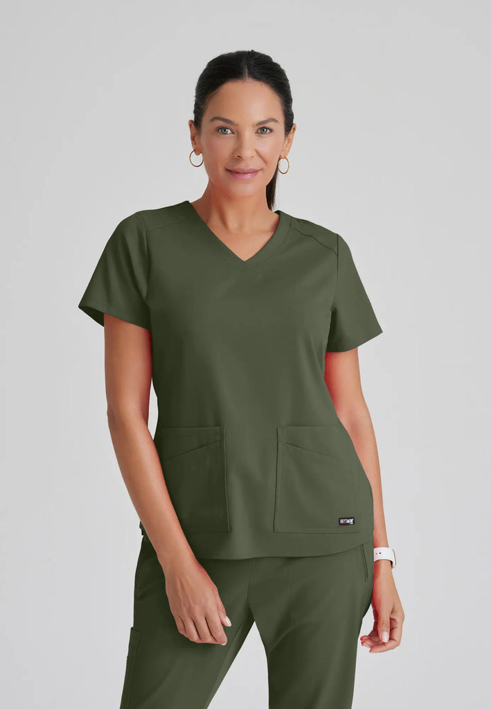 Barco Scrubs Women's Emma Top Olive | scrub-supply.com