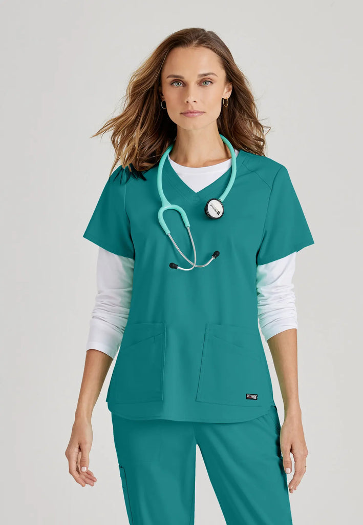 Barco Scrubs Women's Emma Top Teal | scrub-supply.com