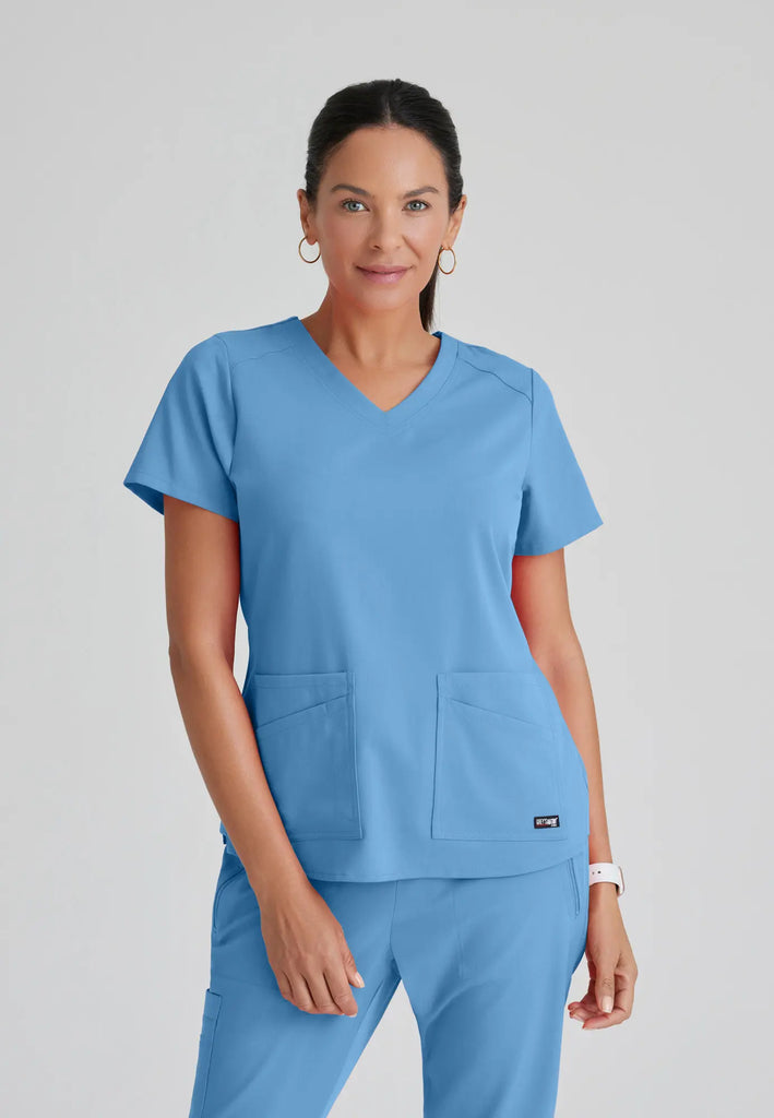 Barco Scrubs Women's Emma Top Ceil Blue | scrub-supply.com