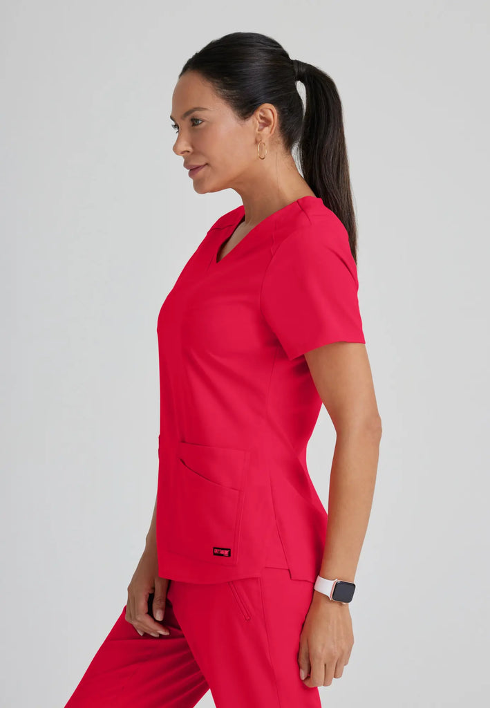 Barco Scrubs Women's Emma Top Scarlet Red | scrub-supply.com