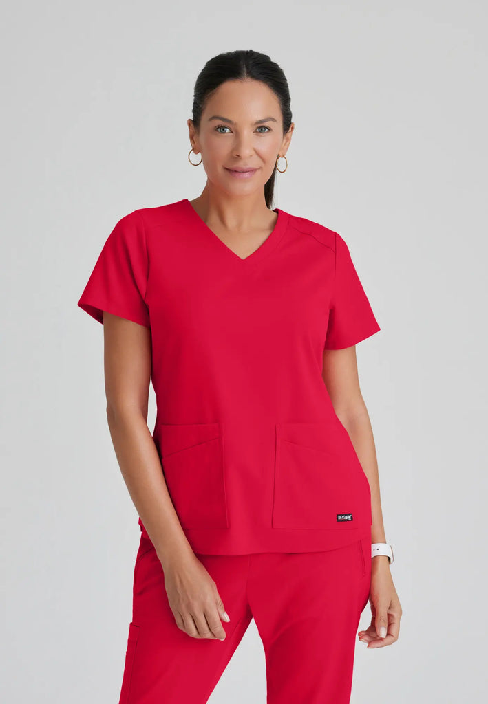 Barco Scrubs Women's Emma Top Scarlet Red | scrub-supply.com