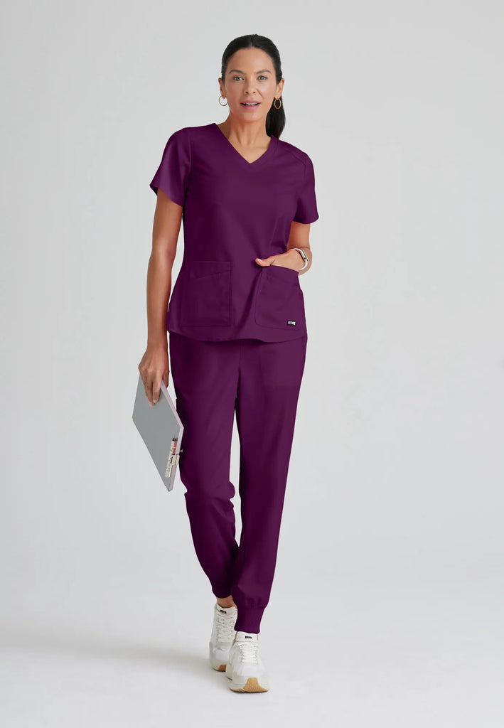 Barco Scrubs Women's Emma Top Wine | scrub-supply.com