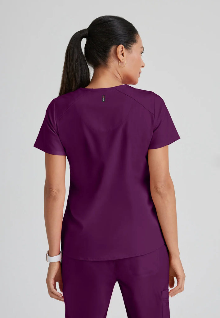 Barco Scrubs Women's Emma Top Wine | scrub-supply.com