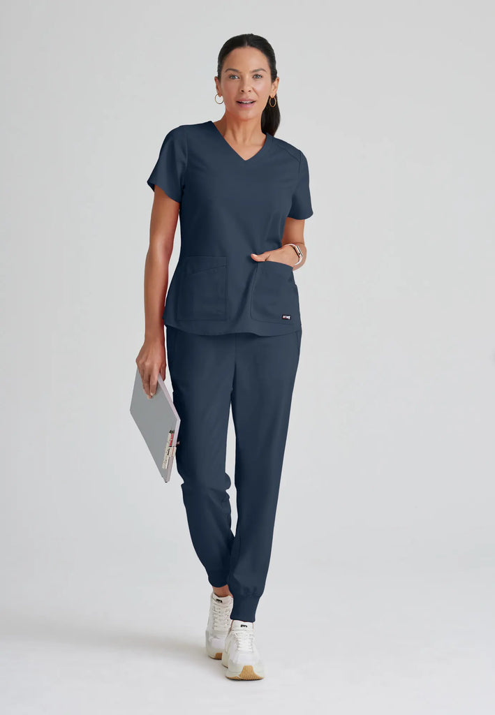 Barco Scrubs Women's Emma Top Steel | scrub-supply.com