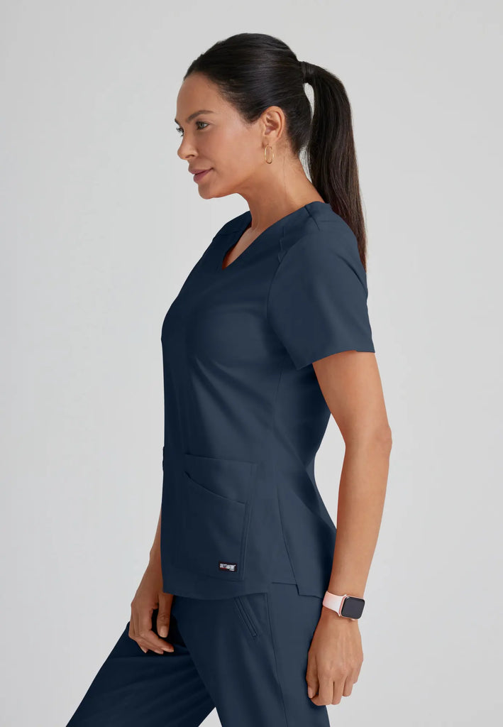 Barco Scrubs Women's Emma Top Steel | scrub-supply.com