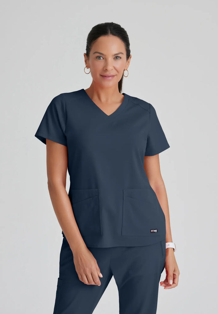 Barco Scrubs Women's Emma Top Steel | scrub-supply.com