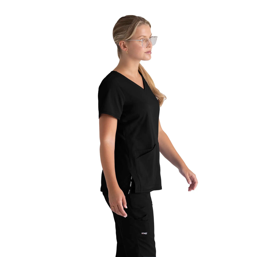 Barco Scrubs Women's Serena Top Black | scrub-supply.com