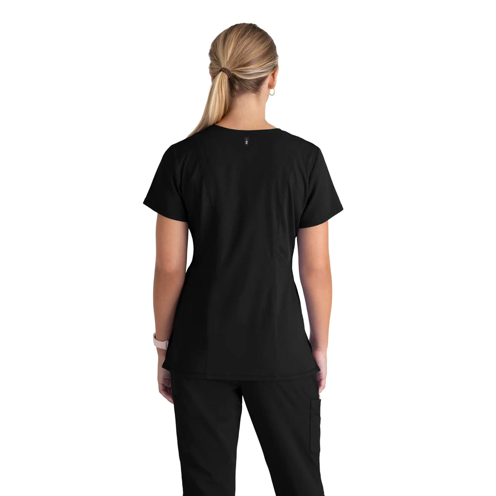 Barco Scrubs Women's Serena Top Black | scrub-supply.com