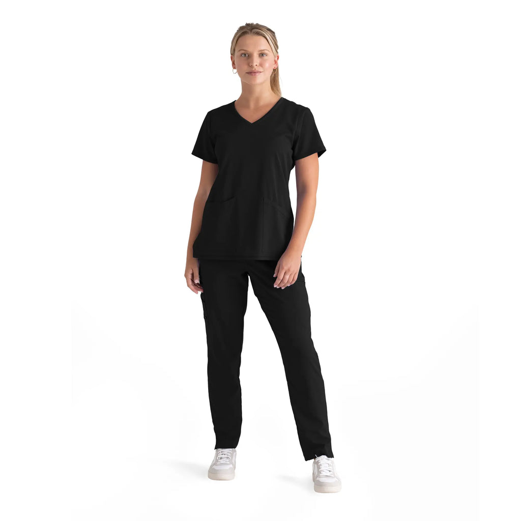 Barco Scrubs Women's Serena Top Black | scrub-supply.com