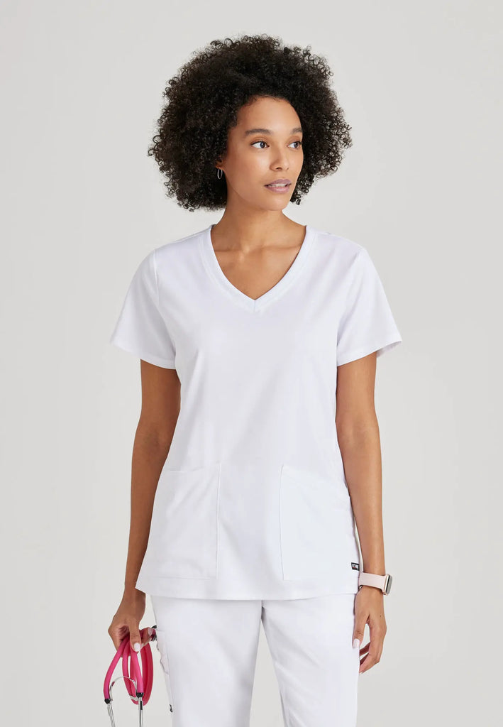 Barco Scrubs Women's Serena Top White | scrub-supply.com