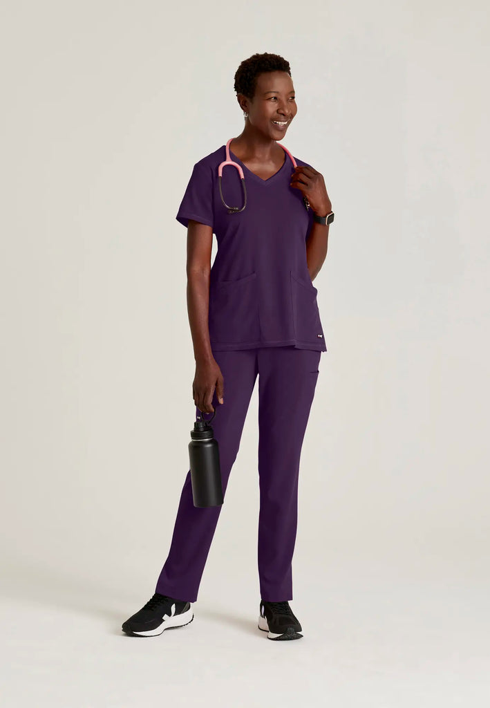 Barco Scrubs Women's Serena Top Eggplant | scrub-supply.com