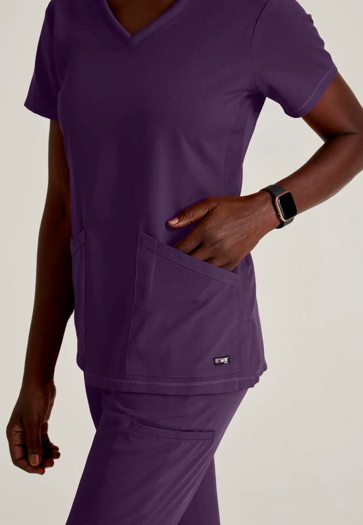 Barco Scrubs Women's Serena Top Eggplant | scrub-supply.com