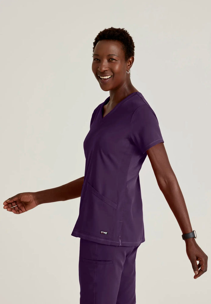 Barco Scrubs Women's Serena Top Eggplant | scrub-supply.com