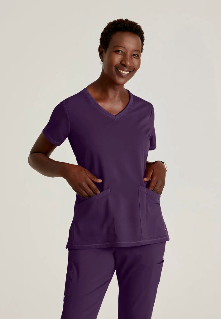 Barco Scrubs Women's Serena Top Eggplant | scrub-supply.com