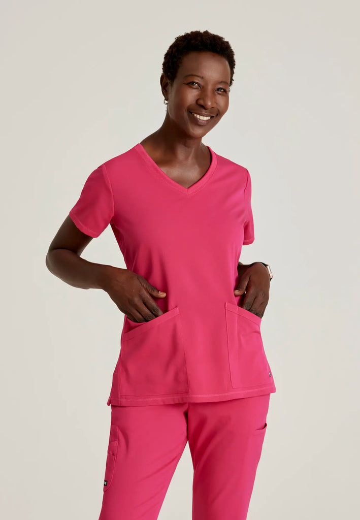 Barco Scrubs Women's Serena Top Vibrance Pink | scrub-supply.com