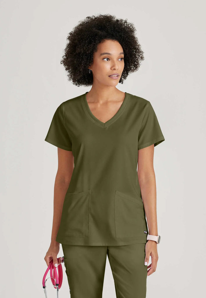 Barco Scrubs Women's Serena Top Olive | scrub-supply.com