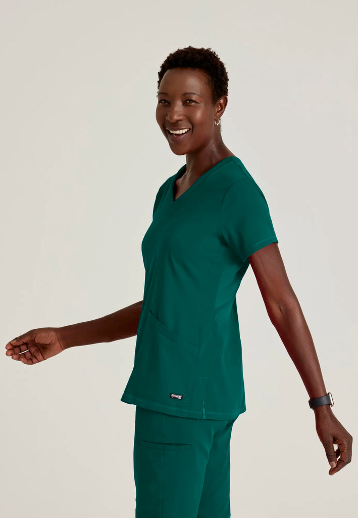 Barco Scrubs Women's Serena Top Hunter Green | scrub-supply.com