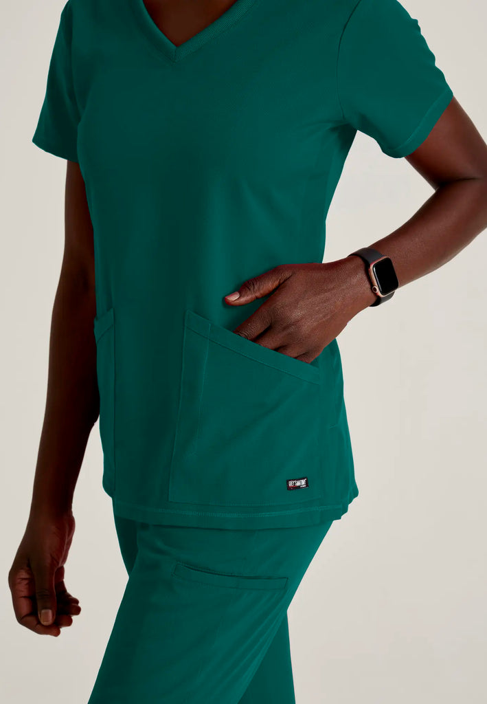 Barco Scrubs Women's Serena Top Hunter Green | scrub-supply.com