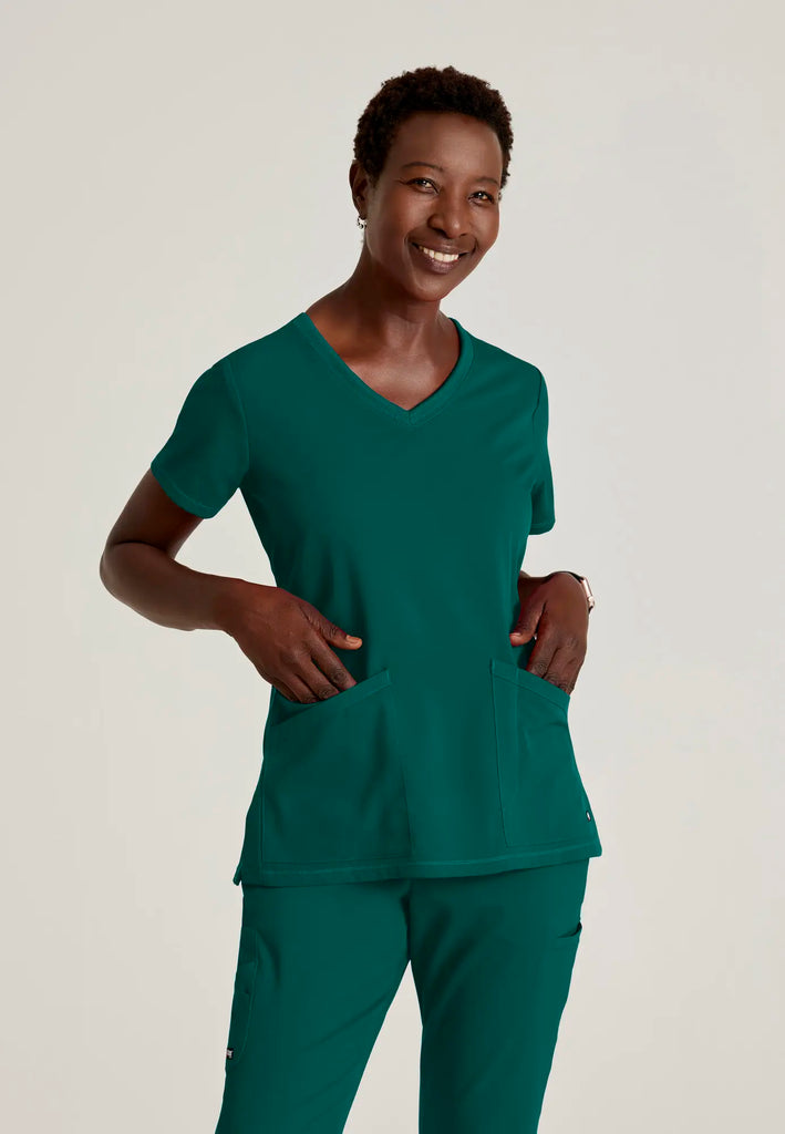 Barco Scrubs Women's Serena Top Hunter Green | scrub-supply.com