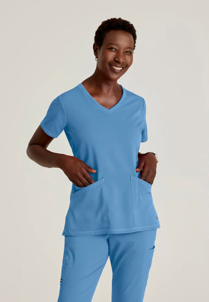 Barco Scrubs Women's Serena Top Ceil Blue | scrub-supply.com