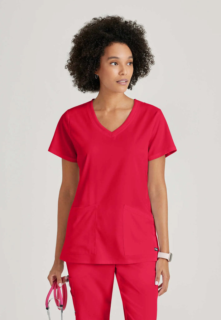 Barco Scrubs Women's Serena Top Scarlet Red | scrub-supply.com