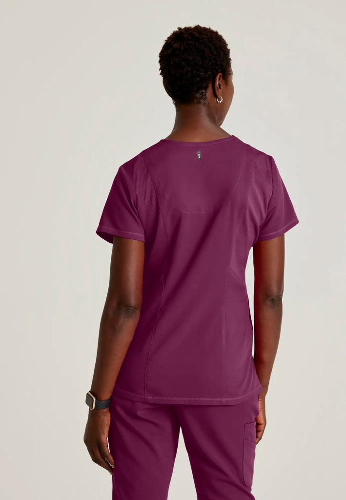 Barco Scrubs Women's Serena Top Wine | scrub-supply.com