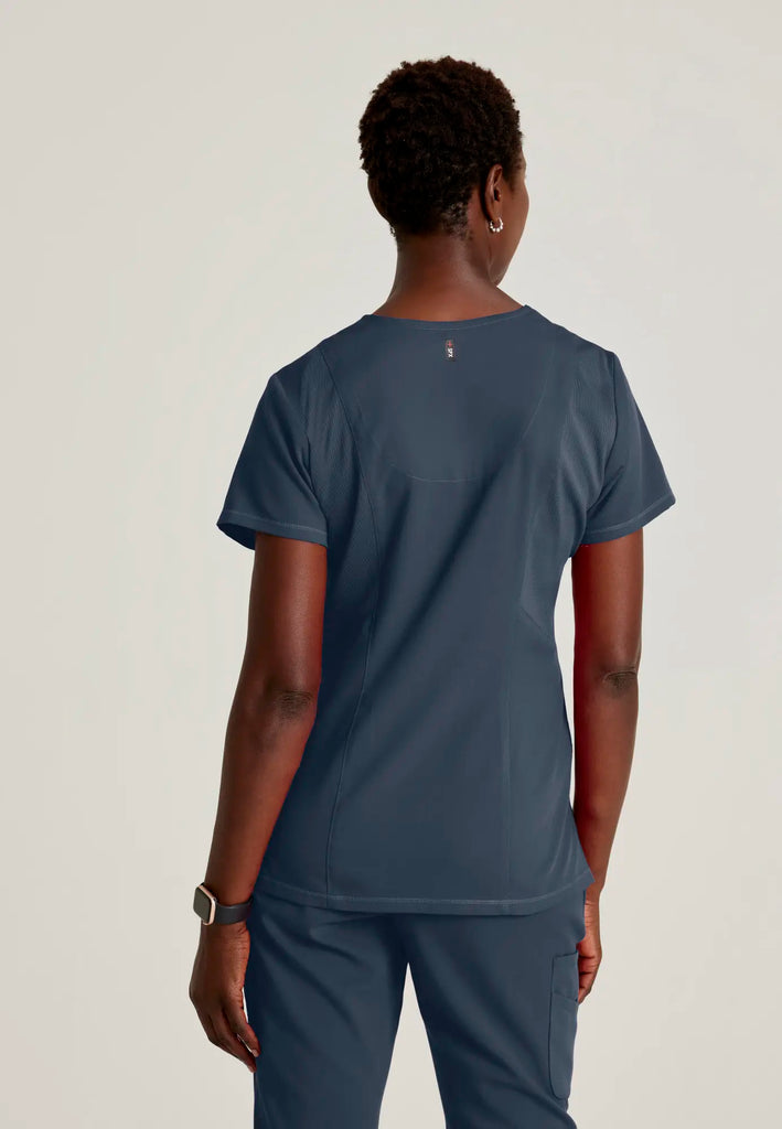 Barco Scrubs Women's Serena Top Steel | scrub-supply.com