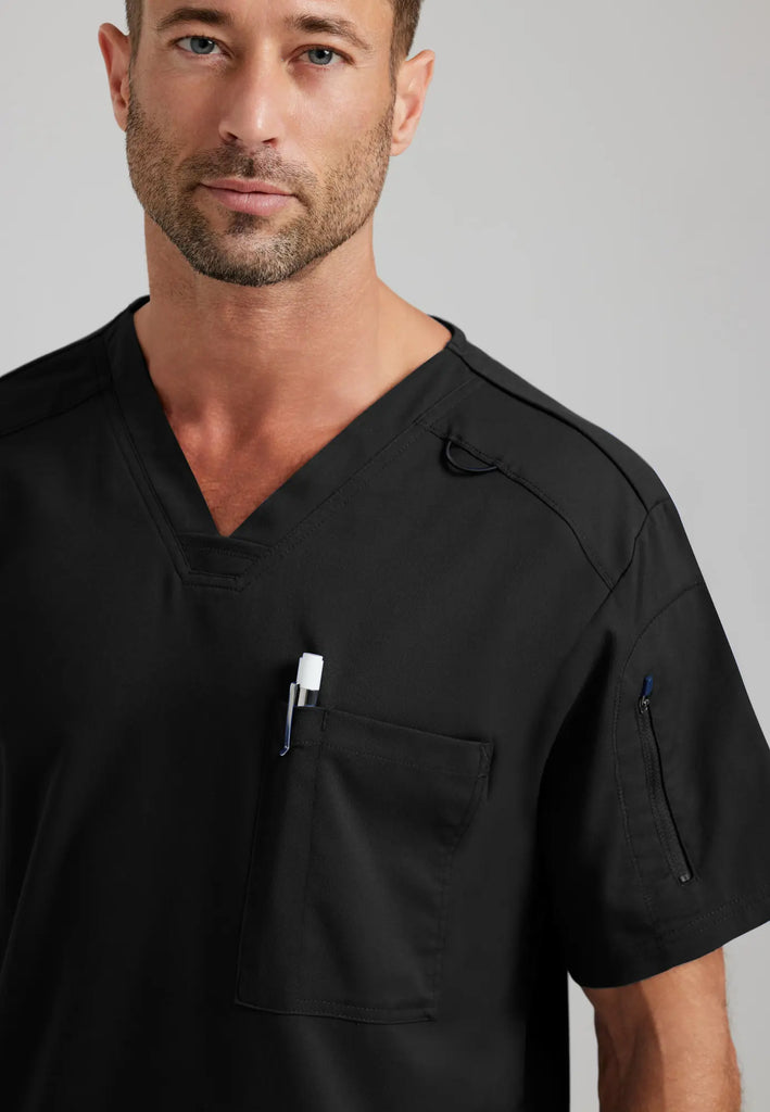 Barco Scrubs Men's Murphy Top Black | scrub-supply.com